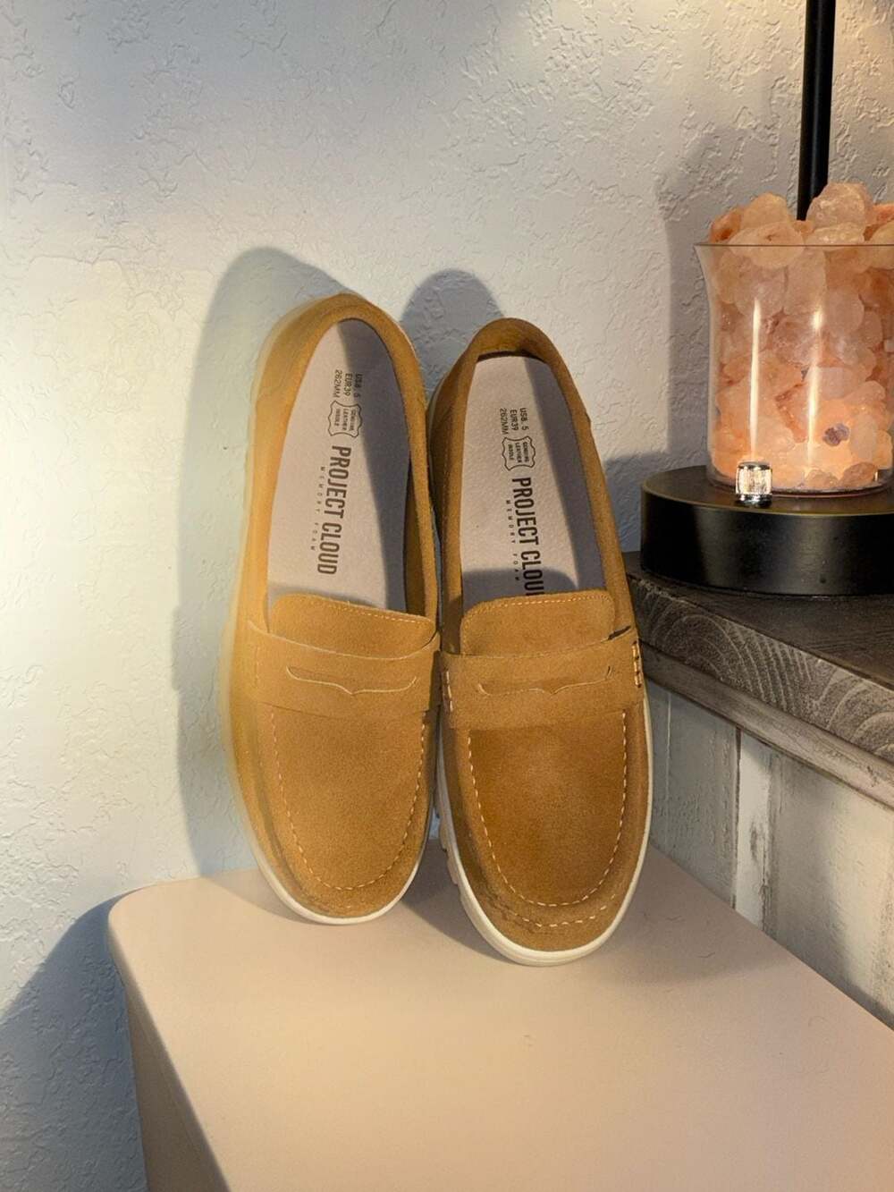 O2: Project Cloud Suede Penny Loafers Tan Size 8.5